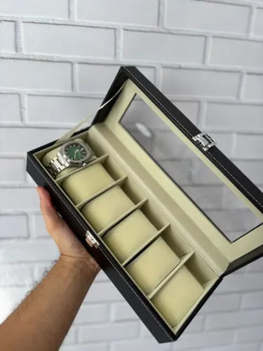 Maleta Porta Relógio - Organizador de até 6 Relógios - Material Couro Sintético (Fazemos e