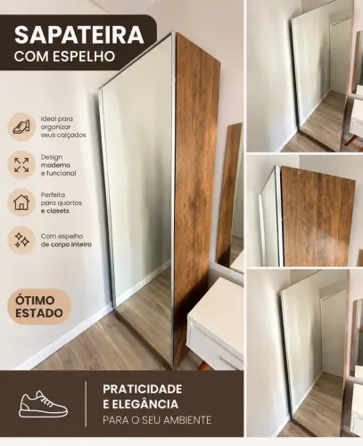 Vendo sapateira com espelho e 6 prateleiras