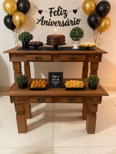 Kit mesas rústicas de decoração para festa