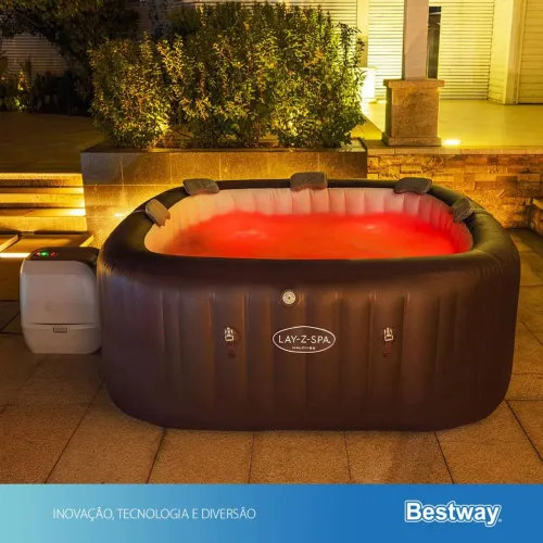 Banheira Ofurô Spa Inflável Maldives 1.050L Hydrojet + LED 7 Cores + Aplicativo WiFi