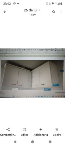 Armário aéreo de canto, 1 com 120cms de largura e outro com 85cms largura e nicho