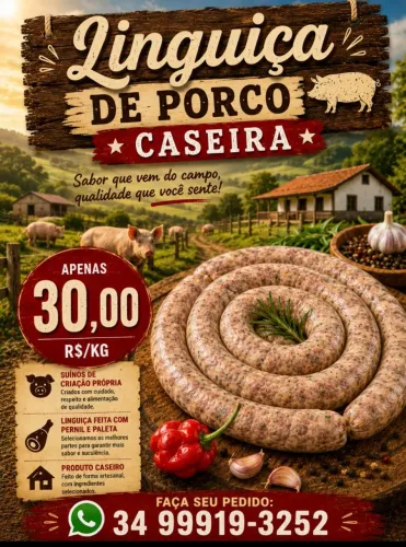 Linguiça de porco caipira