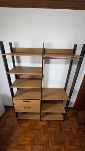 Guarda-Roupa Closet Modulado Lille II 2 Gavetas Freijó e Preto