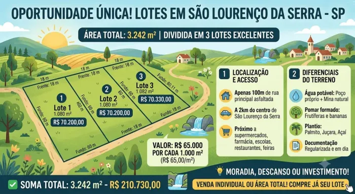 Oportunidade!! Loteamento por apenas R$65.000 documentação completa