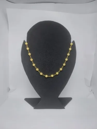 Colar choker com bolinhas banhado a ouro