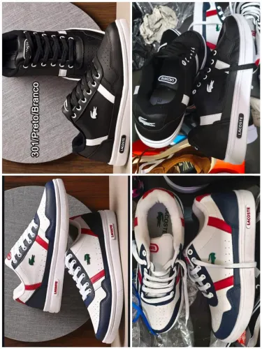 Sapatênis Lacoste preto 40 branco 41