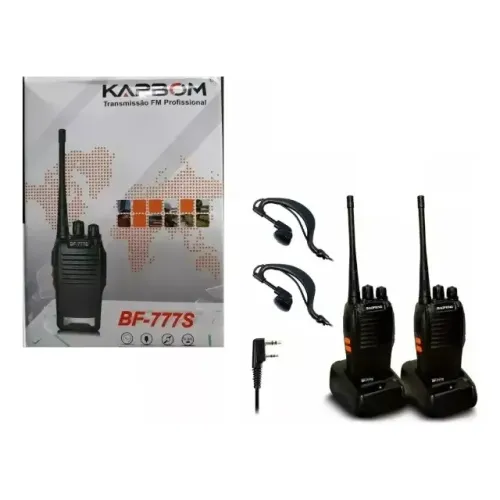 Par Radios Walktalk Comunicador 6km Kapbom 777s Bandas De Freqüência 16 Cor Preto