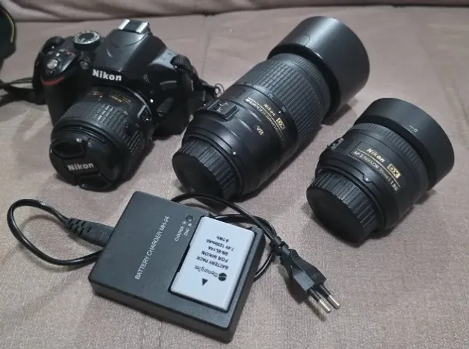 Nikon D3200 Impecável (Só 7k Clicks) + 3 Lentes + Adaptador Wi-Fi Grátis