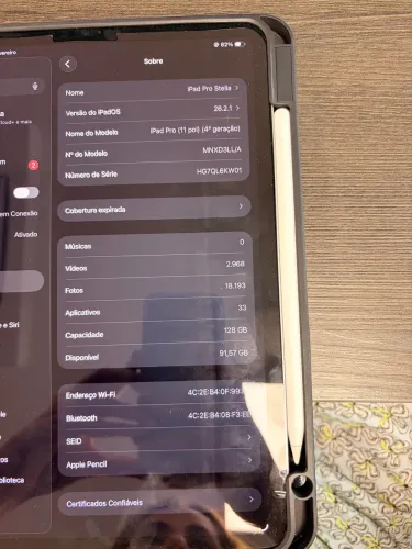 iPad Pro 11pol 4a usado e caneta pro - perfeito estado