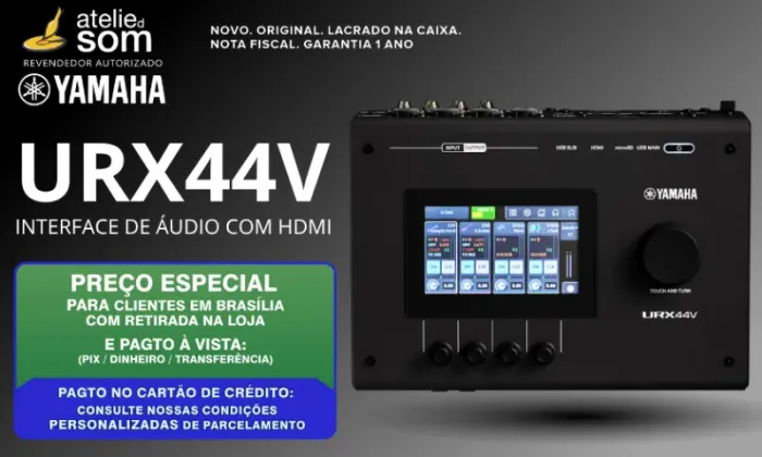 URX44V Yamaha Interface de Áudio com HDMI Preta Nova Lacrada Garantia 1 ano