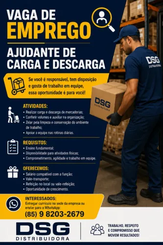 Ajudante de Carga e Descarga - Entregas - Rota