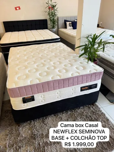 Cama box Casal NEWFLEX SEMINOVO TOP - ENTREGAMOS