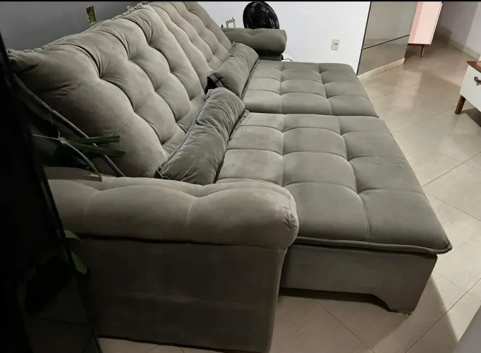 Sofá lar shopping 3 metros retrátil e reclinável