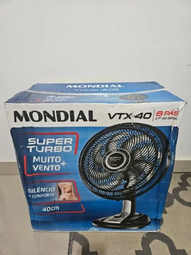 MONDIAL Ventilador 40cm Super Turbo 8 Pás, Preto/Prata, 140W, 110V - VTX-40-8P