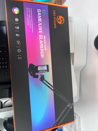 Microfone Gamer Fire Phoenix BK-850U USB RGB com Braço Articulado - Usado 1x