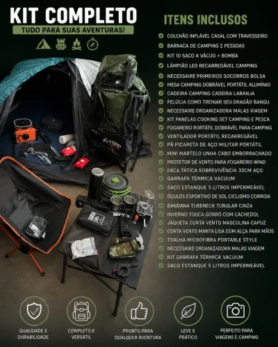Kit camping completo nunca usado 