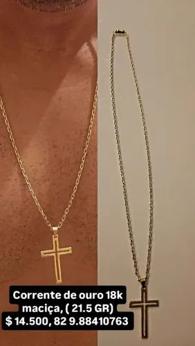 Corrente de ouro 18k maciça, 21GRAMA