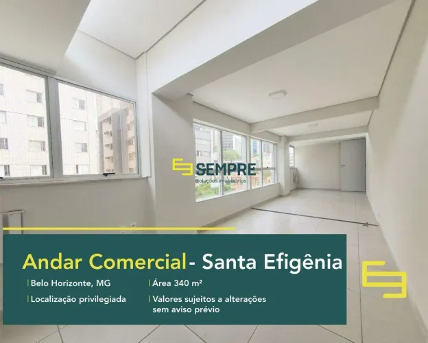 Andar comercial para locação no bairro Santa Efigênia com vaga