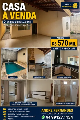 CASA À VENDA BAIRRO CIDADE JARDIM