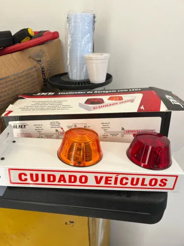Sinalizador Luminoso LED com Alarme Sonoro para Garagem 30cm Dni Key West