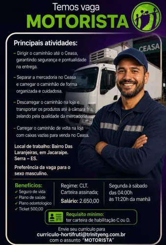 Vaga de motorista