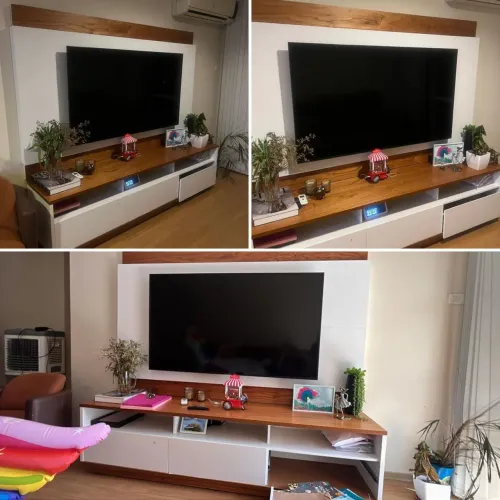 Painel COM LED + rack sala