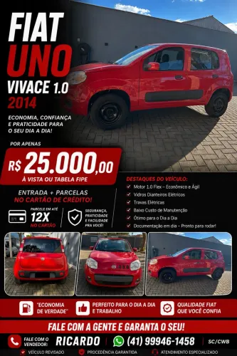 Fiat Uno Vivace/rua 1.0 EVO Fire Flex 8V 5P 2014