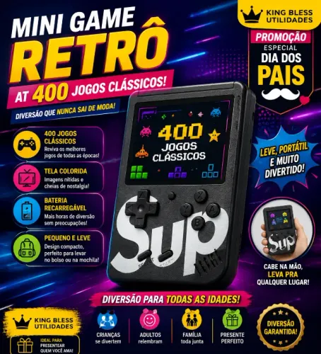 MINI "GAME RETRÔ" AT 400 Jogos Clássicos - Promoção !!!