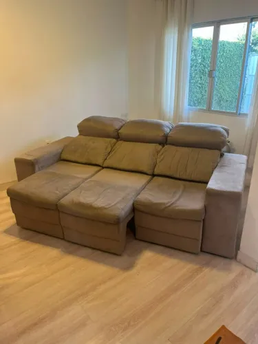 Sofá 3 Lugares Retrátil e Reclinável - 2,30m - Tecido Suede