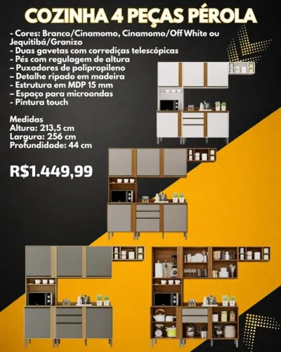 Cozinha 4 peças Pérola (Pague na entrega)