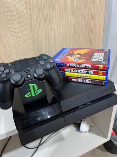 PLAYSTATION 4 FAT 500GB + HD EXTERNO 500GB + 4JOGOS ORIGINAIS
