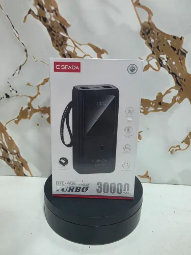 Carregador Portátil 30000mAh Power Bank Turbo E'SPADA Original