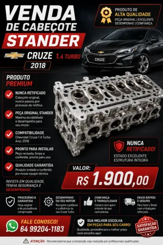 Cabeçote Cruze 1.4 Turbo 2018