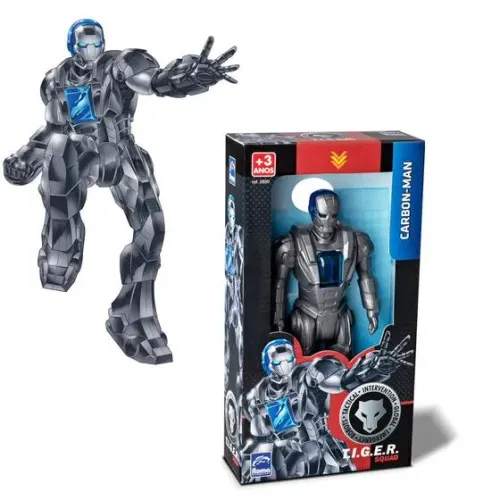 Brinquedo Boneco Tiger Squad De Ação Linha Roma Carbon Man