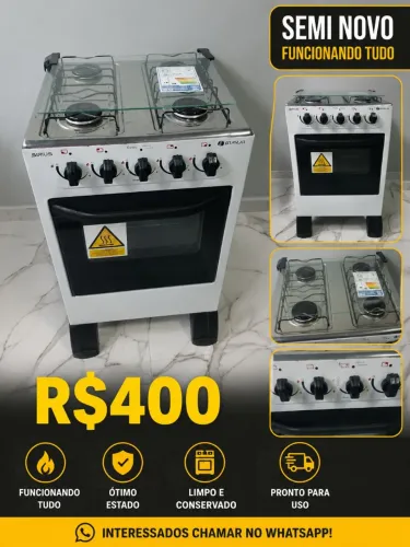 Fogão 4 bocas funcionando tudo entrego
