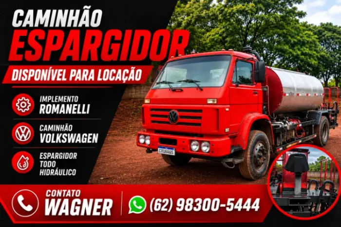 CAMINHÃO ESPARGIDOR DISPONIVEL PARA LOCAÇÃO