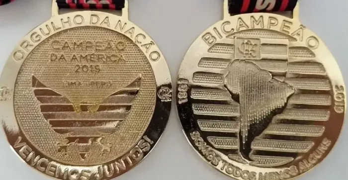 Medalha Flamengo Bicampeão Libertadores 2019