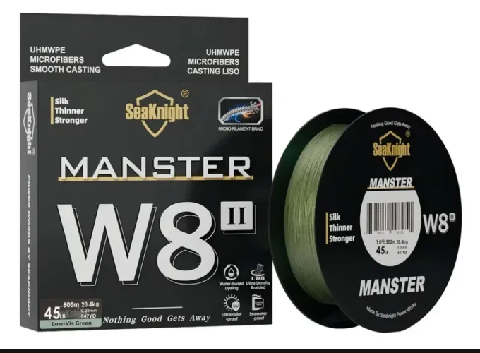 Linha de Pesca Multifilamento SeaKnight W8 8 Fios Verde 0,28mm 500m