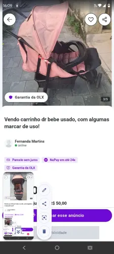 Carrinho de bebê usado