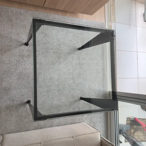 Mesa tampo de vidro sala/escritorio