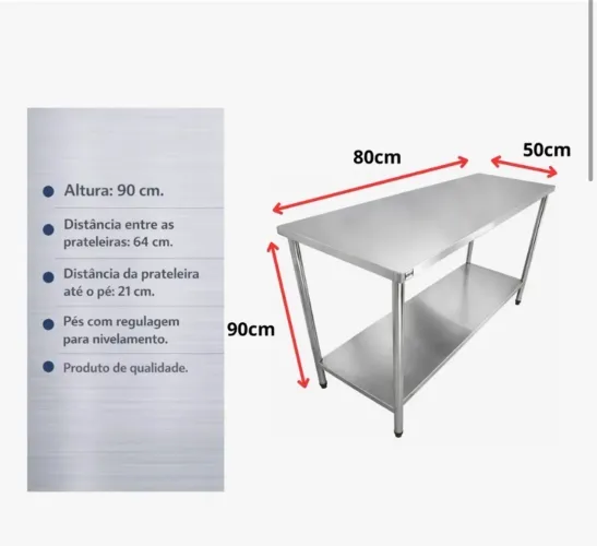 MESA INOX NOVA NA CAIXA 