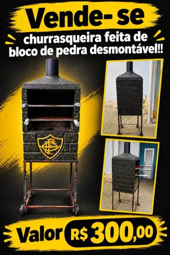Churrasqueira de bloco de pedra desmontável personalizada Fluminense