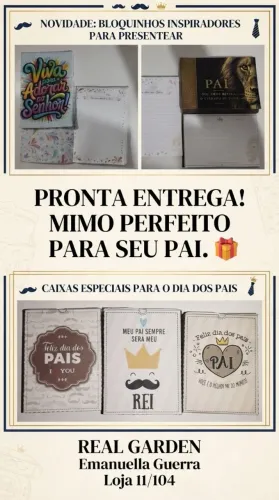 Bloquinhos para anotações e Caixa personalizada para dia dos país