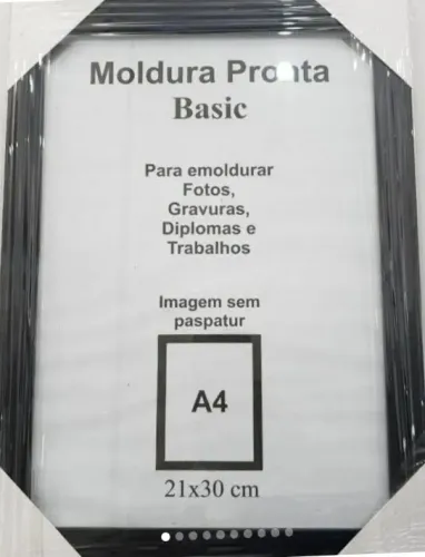 Moldura A4 21x30 com vidro para fotos, certificados