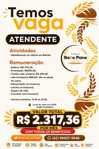 Contratamos Atendente Balconista