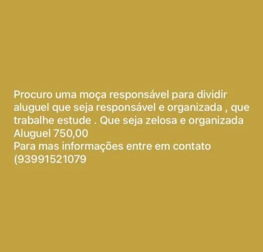 Procura moça pra dividir aluguel