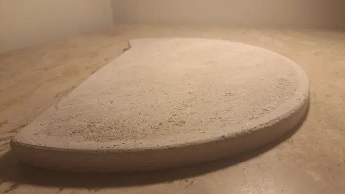 Bandeja de concreto branco meia lua