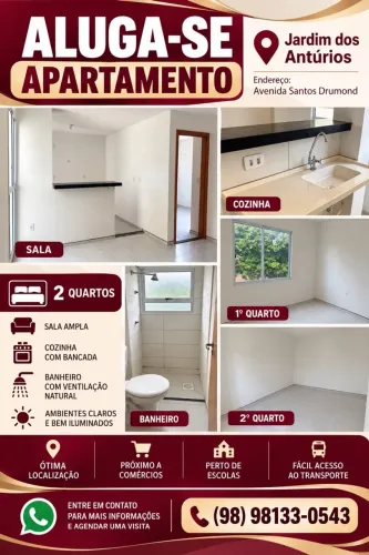 Aluga-se apartamento no condomínio antúrios