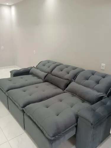 Sofá retrátil e reclinável 3 lugares pronta entrega
