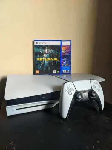 PS5 Slim 1T Mídia Física + 2 Jogos + 1 Controle